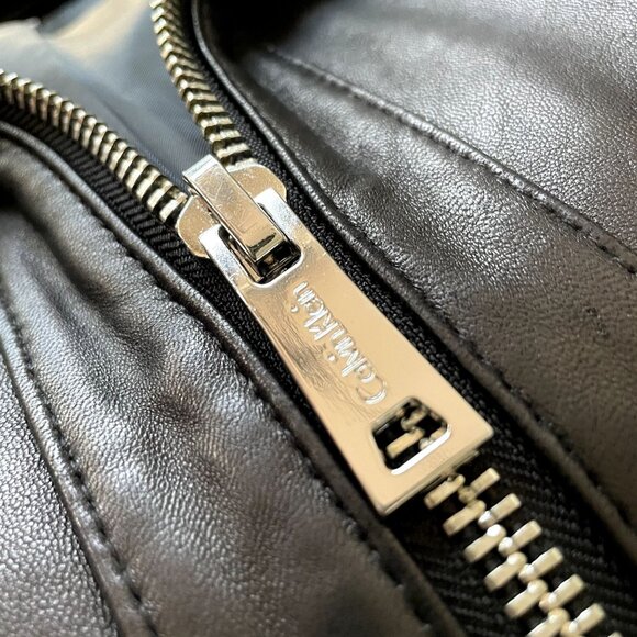 Lambskin Leather Jacket Short Dressy Coat u Plus Size 3XL Black Clavin Klein NEW - Picture 7 of 8